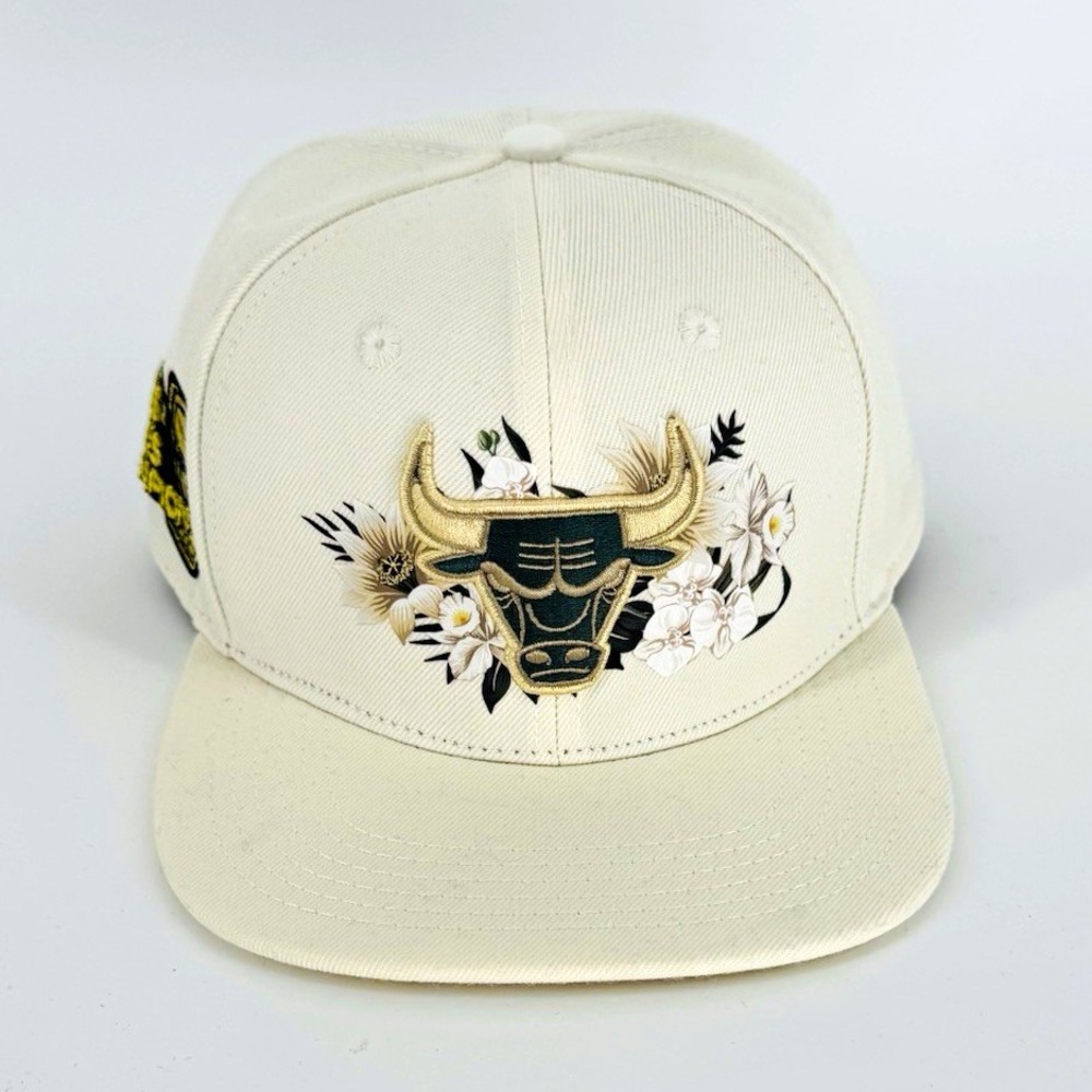 Pro Standard Chicago Bulls White Snapback Hat NBA Finals Champions Patch
